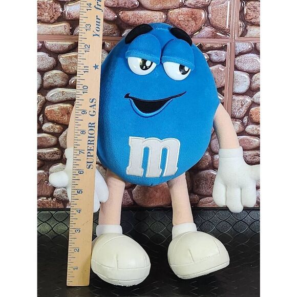 M&M Guy 1997 blue original plush character 14” #B15 - Picture 8 of 13